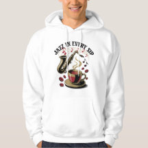 Jazz in elke slok koffie liefhebber grafische tee