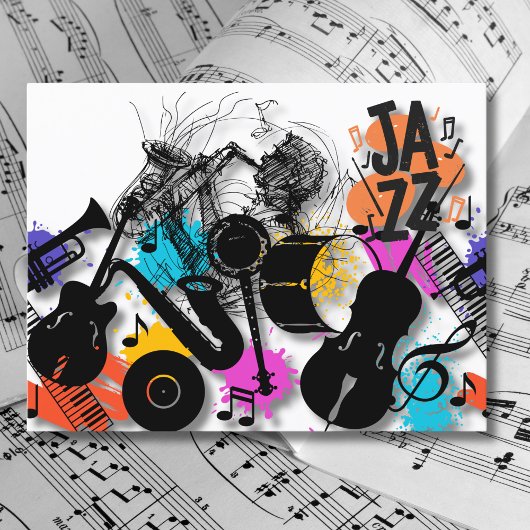 Jazz in Motion Abstract Briefkaart