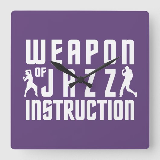 Jazz Instruction, aangepaste kleurenwandklok Vierkante Klok (Voorkant)
