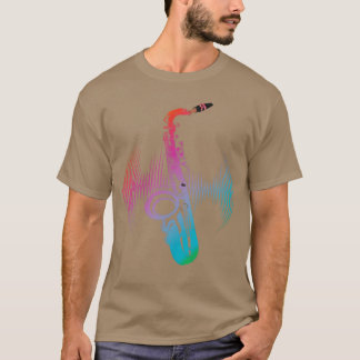 Jazz Instrument Saxophonist Music Colorful Saxopho T-shirt