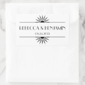 Jazz is een zwarte meetkundige deco bruiloft rechthoekige sticker (Tas)