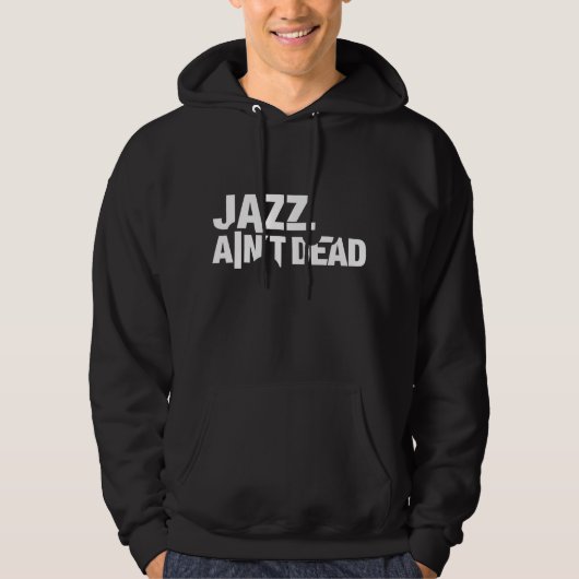 JAZZ IS NIET DOOD Unisex Dark Hooded Sweatshirt (Voorkant)