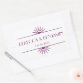 Jazz is paarse meetkundige deco bruiloft rechthoekige sticker (Envelop)