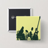 Jazz it Up/Band Vierkante Button 5,1 Cm (Voorkant /achterkant)
