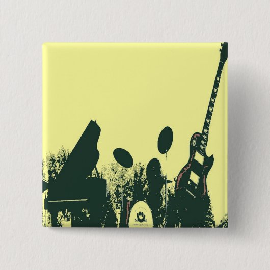 Jazz it Up/Band Vierkante Button 5,1 Cm (Voorkant)