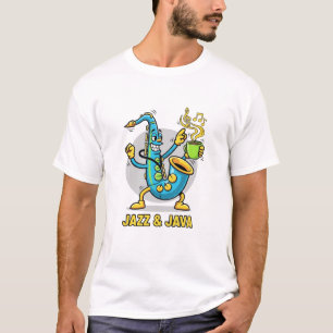 Jazz & Java Grappig Saxofoon Coffee T-Shirt Jazz