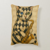 Jazz Kat Accent Kussen (Achterkant (Verticaal))