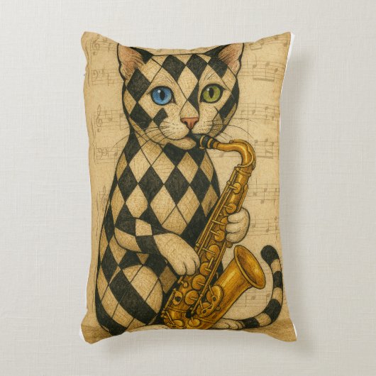 Jazz Kat Accent Kussen (Voorkant(Verticaal))