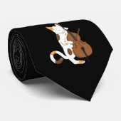 Jazz-kat speelt rechtop in bassins - muzikale gave stropdas (Opgerold)