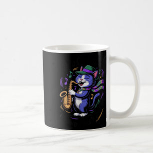 Jazz kat spelen saxofoon muziekliefhebber Art New Koffiemok