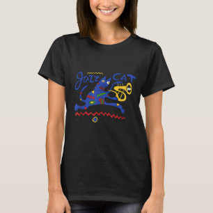 Jazz Kat Trompet New Orleans Ontwerp T-shirt