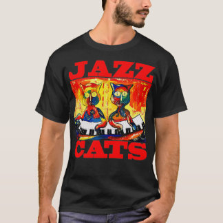 Jazz-katten voor kattenlade bij het spelen van pia t-shirt