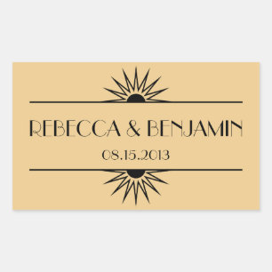 Jazz leeftijd saai goud geometrische art deco brui rechthoekige sticker