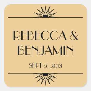 Jazz leeftijd saai goud geometrische art deco brui vierkante sticker