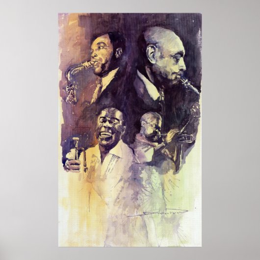 Jazz Legends Parker Gillespie Armstrong Poster (Voorkant)