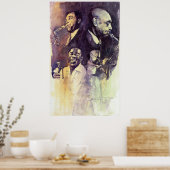 Jazz Legends Parker Gillespie Armstrong Poster (Keuken)
