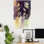 Jazz Legends Parker Gillespie Armstrong Poster (Thuiskantoor)