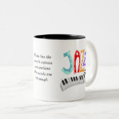 Jazz Lettering Tweekleurige Koffiemok (Voorkant rechts)