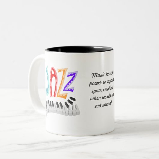 Jazz Lettering Tweekleurige Koffiemok (Voorkant links)