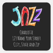 Jazz Lettering  Vierkante Sticker (Voorkant)