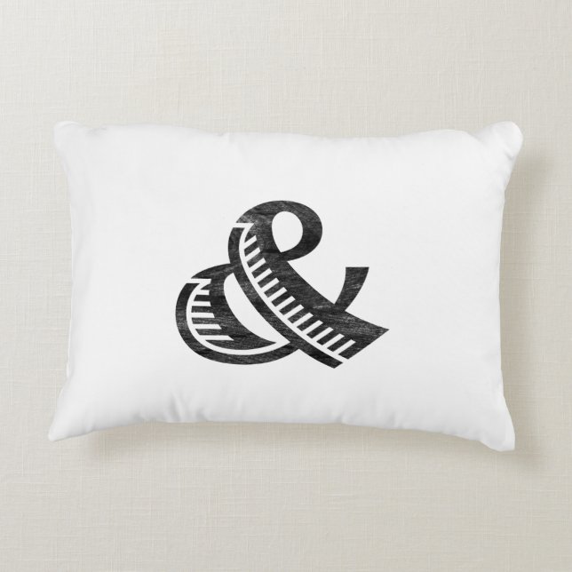Jazz Letterpress Ampersand Black Accent Kussen (Achterkant)