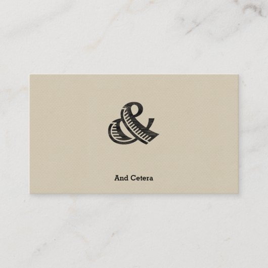 Jazz Letterpress Ampersand Black Visitekaartje (Voorkant)
