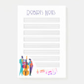 Jazz Lick-geïnspireerd "Note" Pad met muzikanten Post-it® Notes (Voorkant)