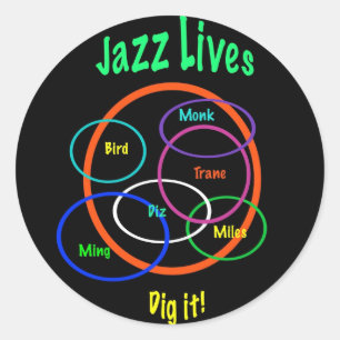 Jazz Lives Ronde Sticker
