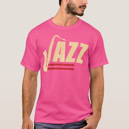 Jazz Lovers Shirt Muziek Band Speler Tshirt Saxoph (Voorkant)
