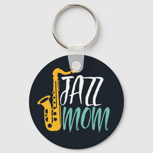 Jazz Mam Cool  Saxophone Player Moeder Sleutelhanger (Voorkant)