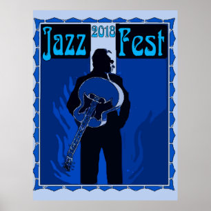 Jazz Man in blauw, 2018 Poster