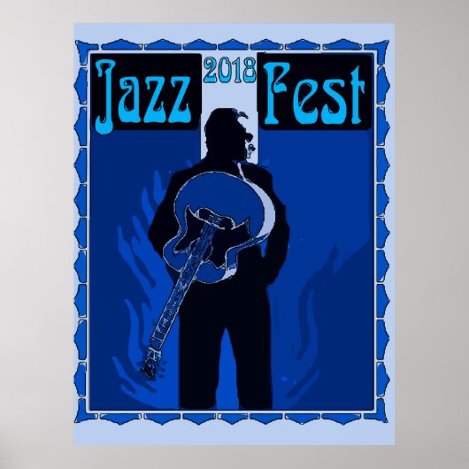 Jazz Man in blauw, 2018 Poster (Voorkant)