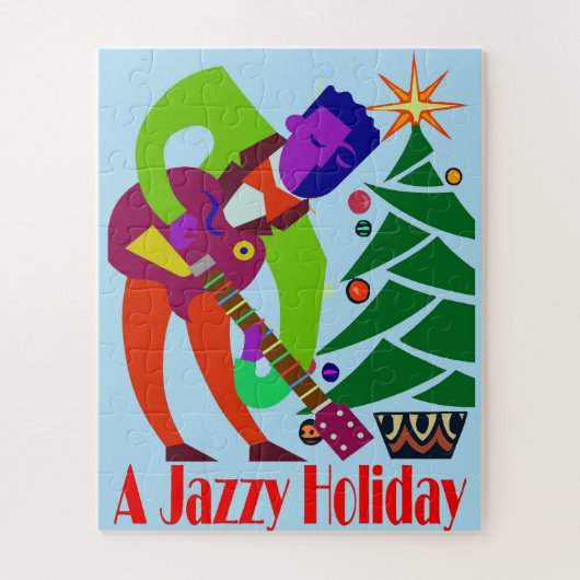 Jazz Man kerststijl Legpuzzel (Verticaal)