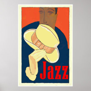 Jazz Man met geel Pet Poster