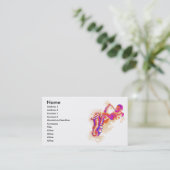 Jazz Man Saxophone Visitekaartje (Staand voorkant)