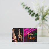 Jazz-Man, stijlvolle neonverlichting/fluorescerend Visitekaartje (Staand voorkant)