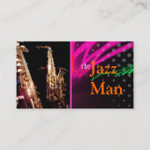 Jazz-Man, stijlvolle neonverlichting/fluorescerend Visitekaartje (Voorkant)