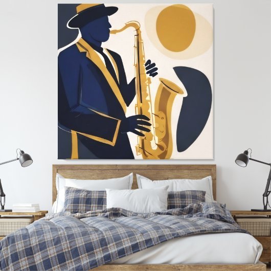 Jazz Melody Canvas Afdruk (Insitu (Slaapkamer))
