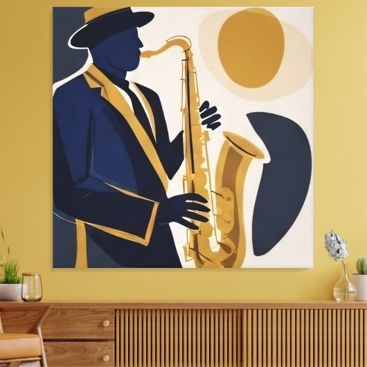 Jazz Melody Canvas Afdruk (Insitu (Woonkamer))