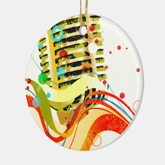 Jazz Microphone Poster Keramisch Ornament (Links)