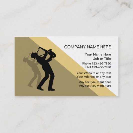 Jazz Music Business Card-sjabloon Visitekaartje (Voorkant)