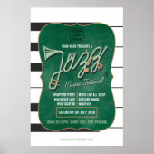 Jazz Music Festival voegt logo Chalkboard Uitnodig Poster (Voorkant)