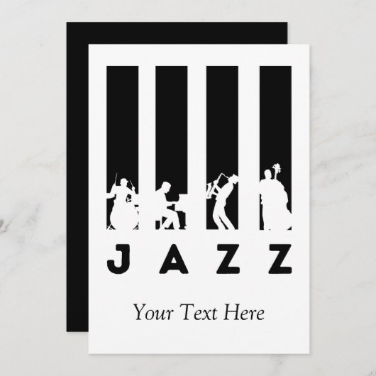 Jazz Music gepersonaliseerd Kaart (Voorkant / Achterkant)