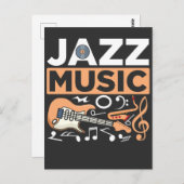 Jazz Music Guitarist Saxophonist Blues Musician Briefkaart (Voorkant / Achterkant)