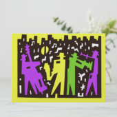 Jazz Music Invitation Kaart (Staand voorkant)