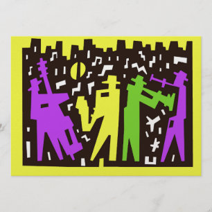 Jazz Music Invitation Kaart