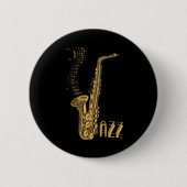 Jazz Music Jazz Liefhebbers Jazz Fansaxofoon Spele Ronde Button 5,7 Cm (Voorkant)