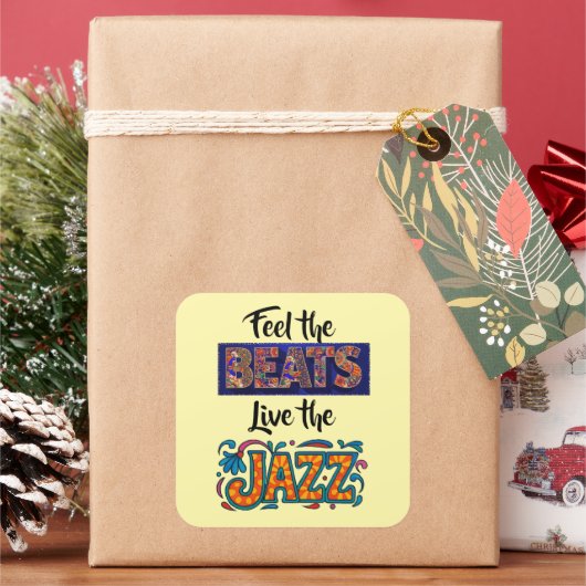 Jazz music lover vierkante sticker (Feestdagen)