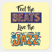 Jazz music lover vierkante sticker (Voorkant)