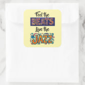 Jazz music lover vierkante sticker (Tas)
